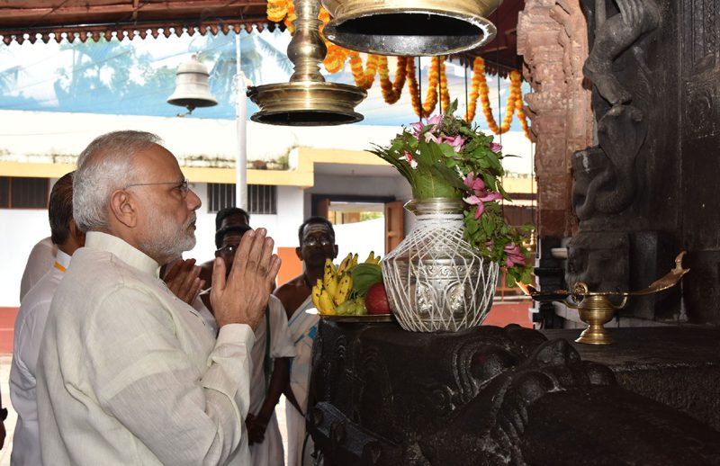 Modi at a temple