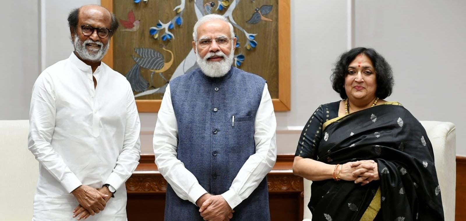 PM MODI WITH RAJINIKANTHS